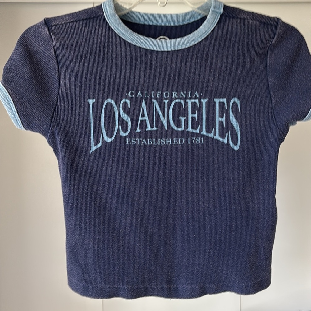 Navy Blue Kids T-Shirt with Light Blue Trim - Picture 3 of 8